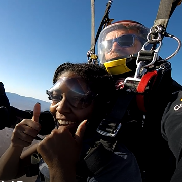 Me skydiving with my instructor